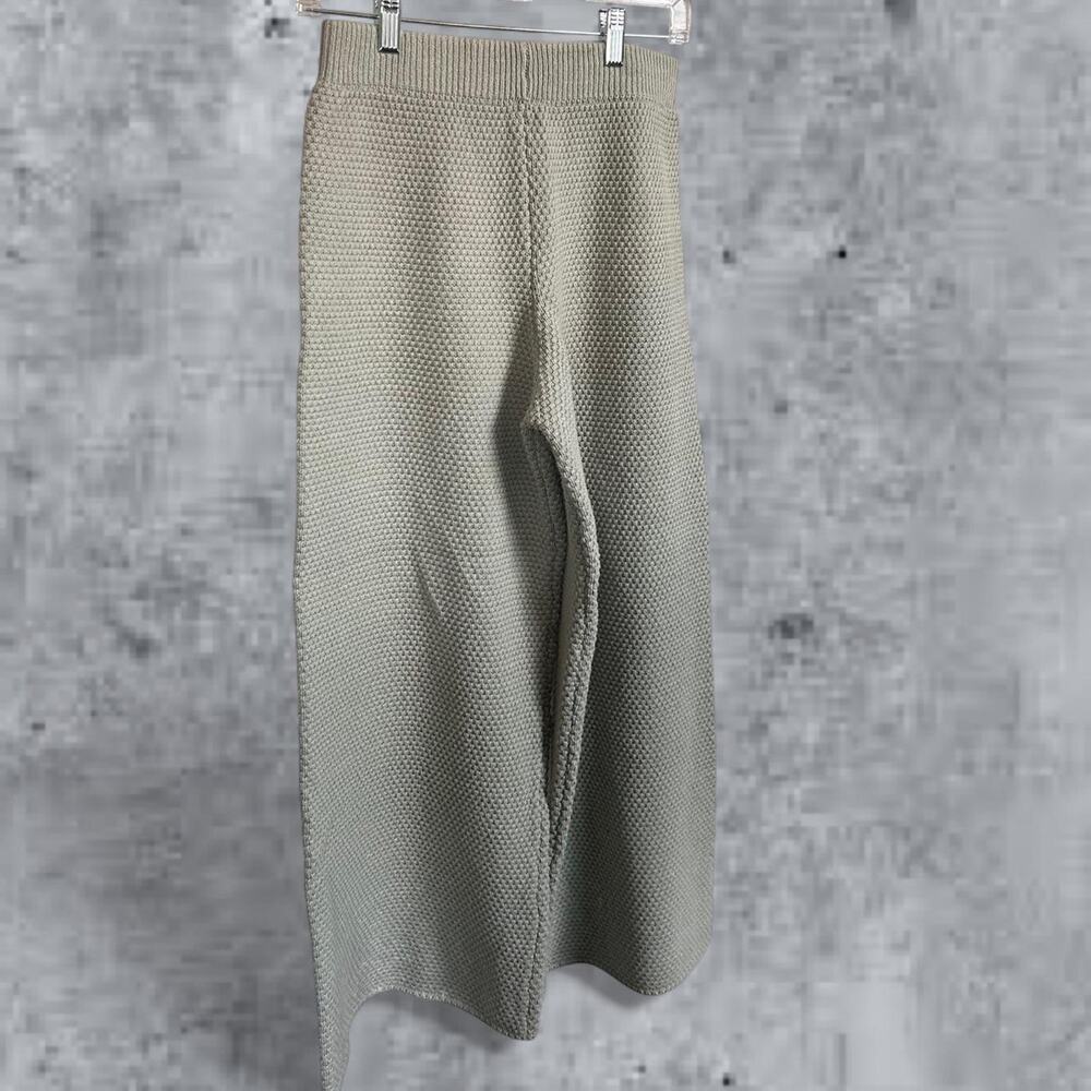 Sage green knit wide leg